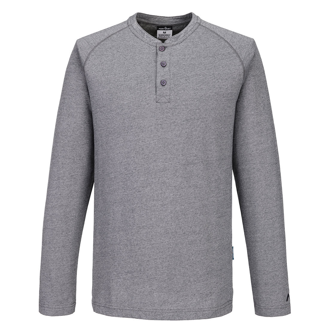 Ka3 Henley T Shirt L/S Ka370 - Zoom Grey - Customisable T-Shirt