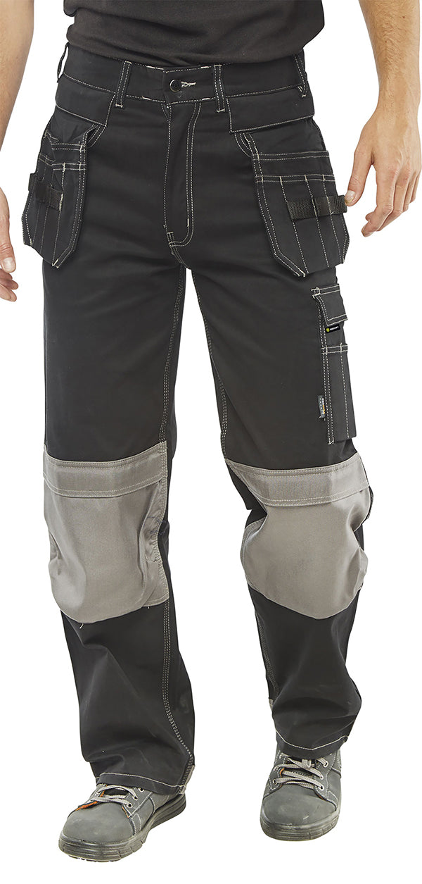 Beeswift Kington Multi Pocket Trousers - Black - Customisable Trousers
