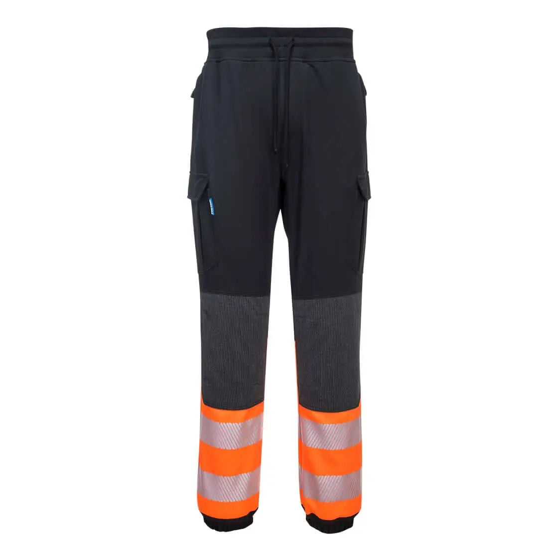 Pw3 Hi Vis Flexi Class 1 Joggers Kx341 - Black Orange - Customisable Joggers