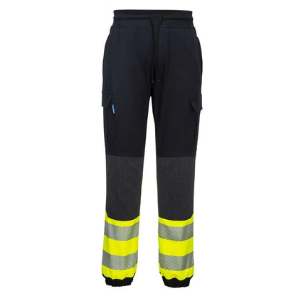 Pw3 Hi Vis Flexi Class 1 Joggers Kx341 - Black Yellow - Customisable Joggers