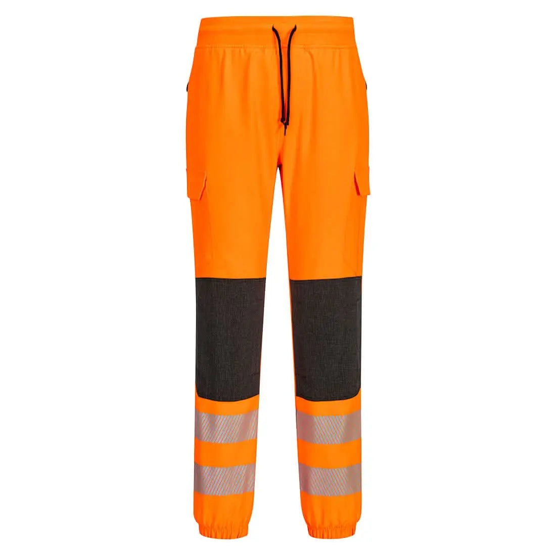 Pw3 Hi Vis Flexi Joggers Kx346 - Orange Black - Customisable Joggers