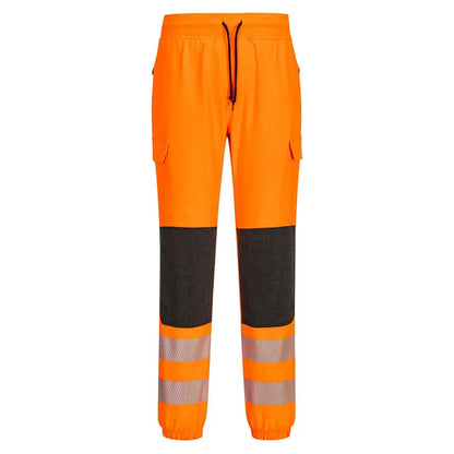 Pw3 Hi Vis Flexi Joggers Kx346 - Orange Black - Customisable Joggers