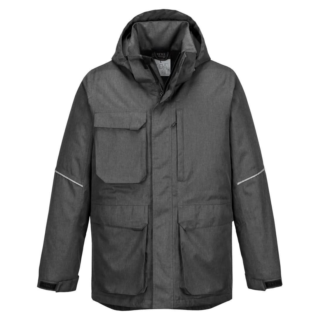 Portwest Kx3 Winter Parka Jacket KX360 - Grey Marl - Customisable Jackets