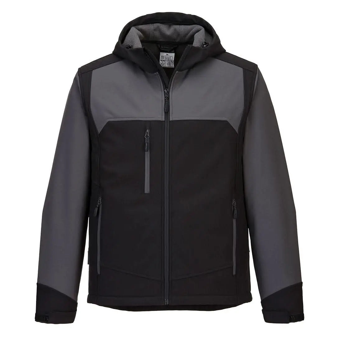 Kx3 Hooded Softshell (3 L) Kx362 - Black Grey - Customisable Softshell Jackets