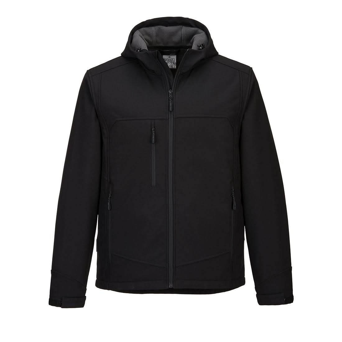 Portwest Kx3 Hooded Softshell 3L KX362 - Black - Customisable Hi-Vis Jackets