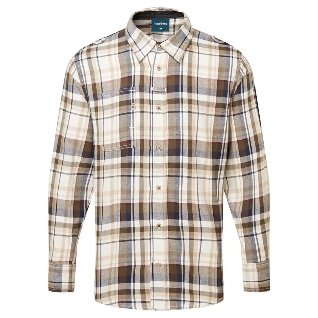 Kx3 Check Work Shirt - Brown Check - Customisable Shirts