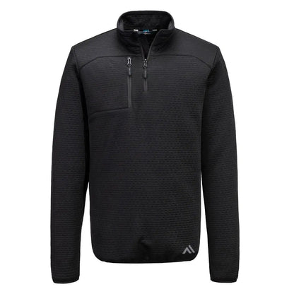 Kx3 Sport Textured 1/4 Zip Sweatshirt Kx376 - Black - Customisable Fleeces