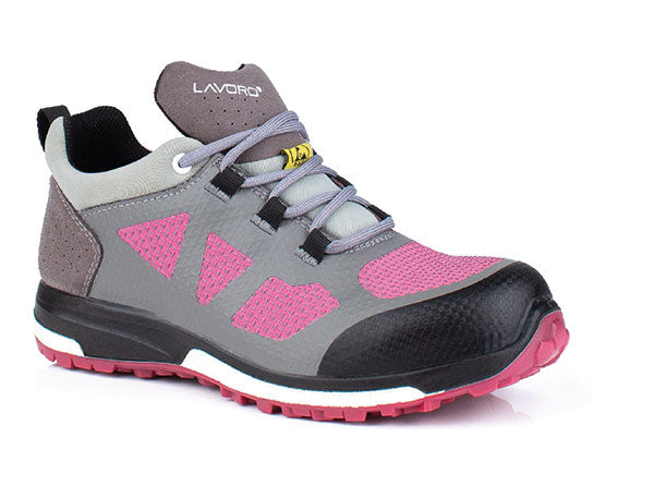 Lavoro Leia Ladies Esd Shoe - Grey Pink - Customisable Safety Trainers