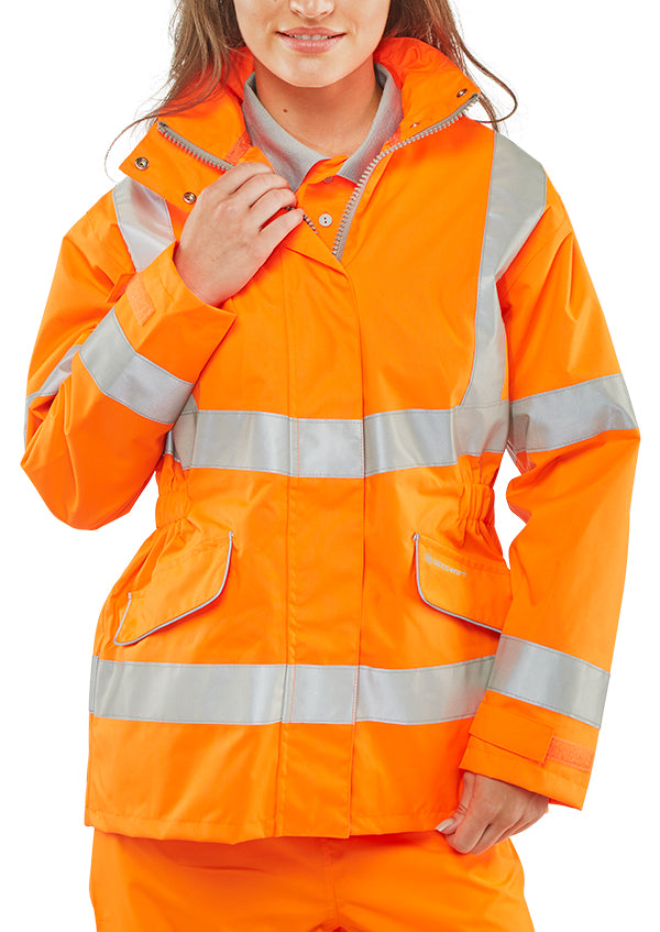 Beeswift Ladies Hi Vis Executive Jacket - Orange - Customisable Jackets