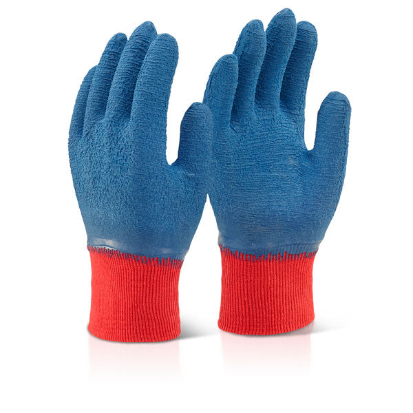 Beeswift Latex Fully Coated Gripper Gloves - Blue - Customisable Latex