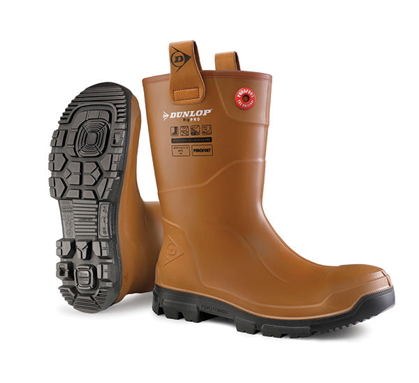 Dunlop Purofort Rigpro Full Safety Boot Unlined - Tan - Customisable Rigger Boots