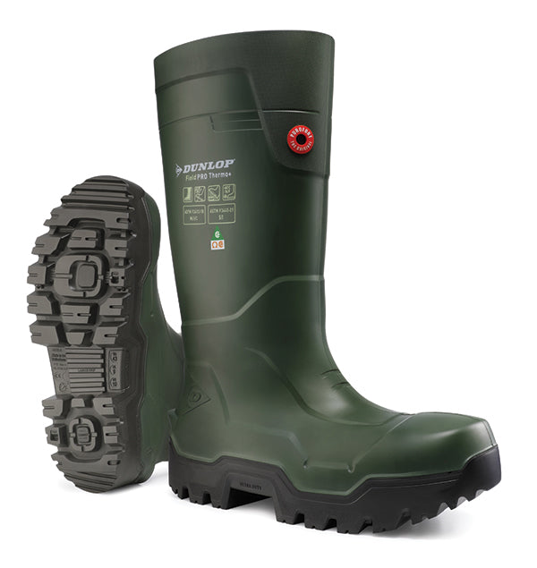 Dunlop Dunlop Purofort Fieldpro Thermo+ Full Safety Wellington - Green - Customisable Wellingtons