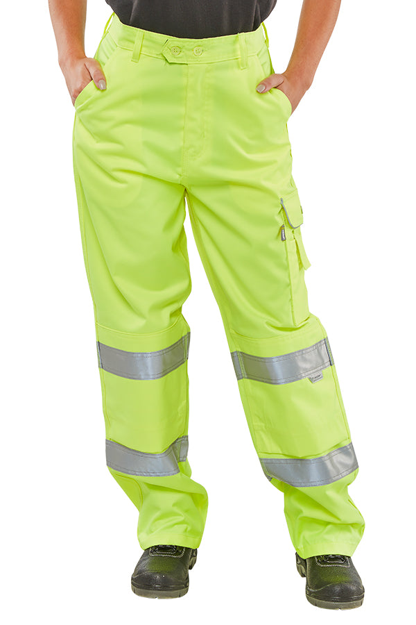 Beeswift Ladies Hi Vis Trousers - Saturn Yellow - Customisable Trousers