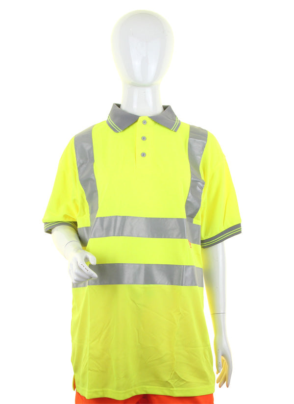 Beeswift Ladies Hi Vis Short Sleeve Polo Shirt - Saturn Yellow - Customisable Polo Shirts