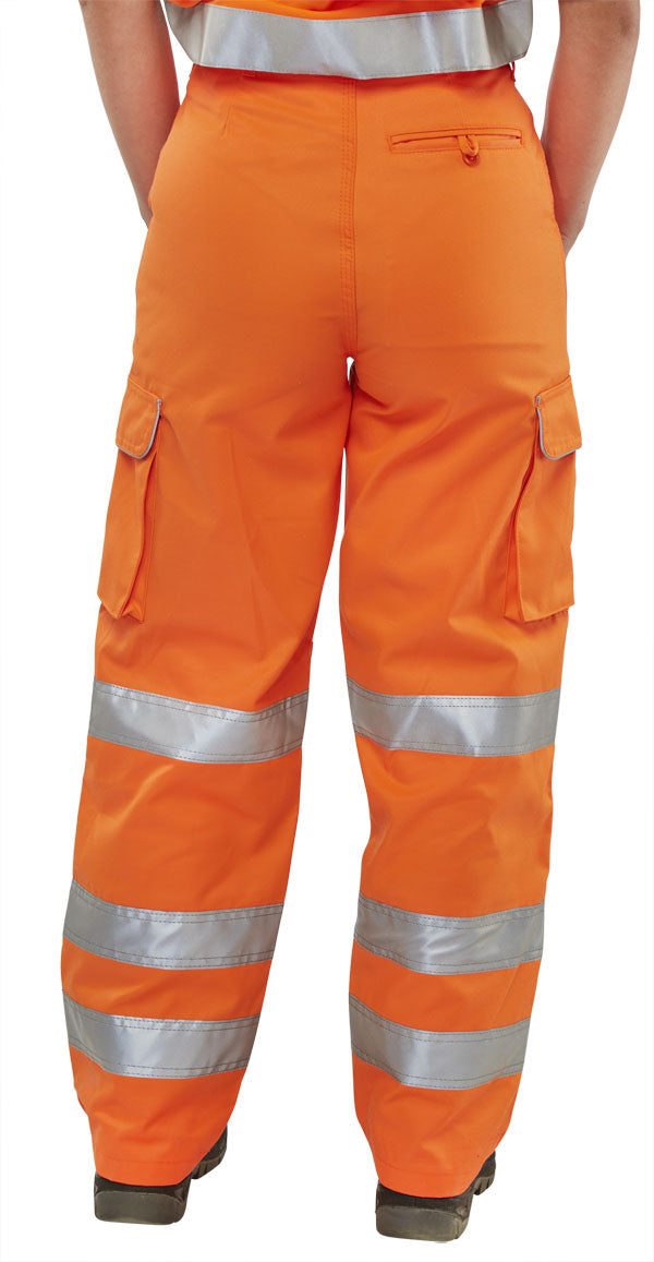 Beeswift Ladies Hi Vis Rail Spec Trousers - - Customisable Trousers