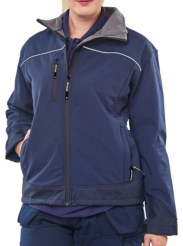 Beeswift Ladies Soft Shell Jacket - Navy Blue - Customisable Jackets