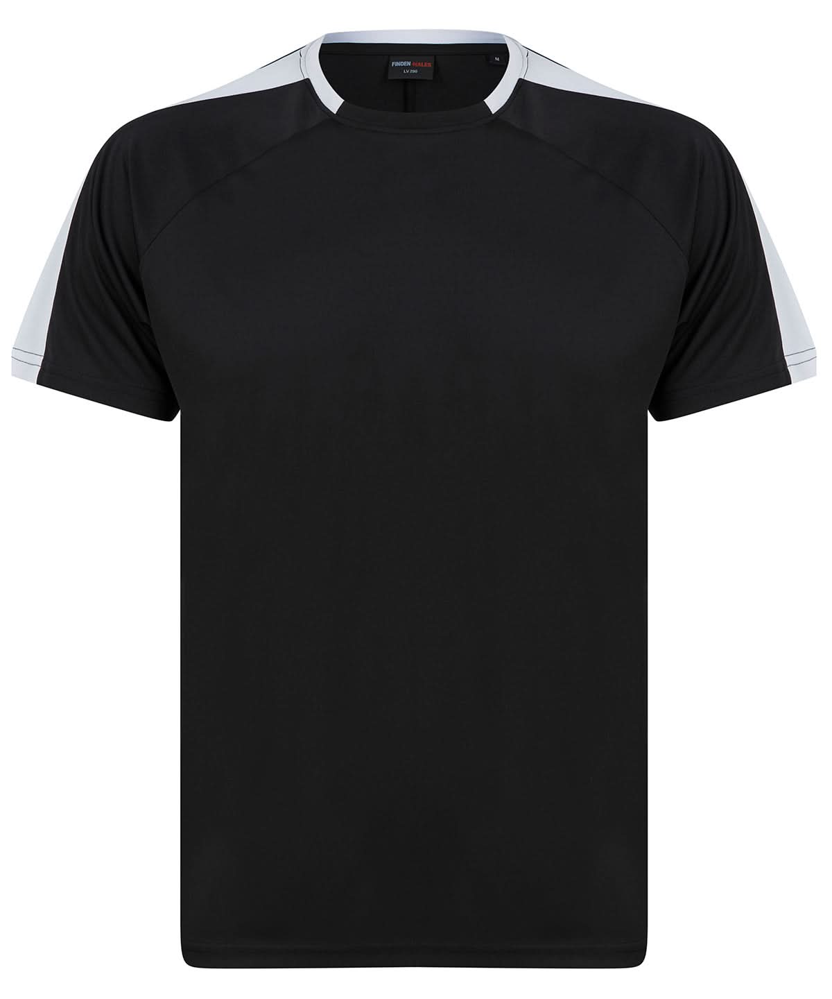 Finden &amp; Hales Finden Hales Unisex team t shirt LV290 - Black White - Customisable T-Shirts
