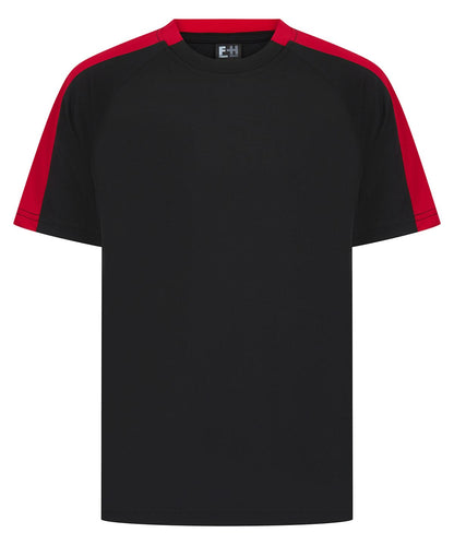 Finden &amp; Hales Finden Hales Kids team t shirt LV292 - Black Red - Customisable T-Shirts