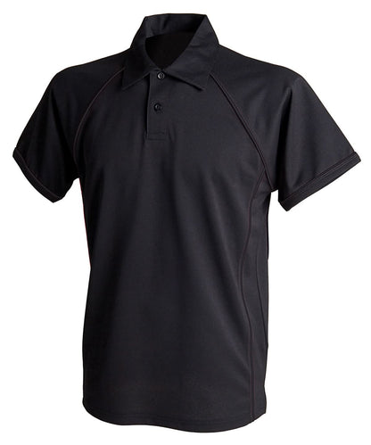 Finden &amp; Hales Finden Hales Piped performance polo LV370 - Black Black - Customisable Polos