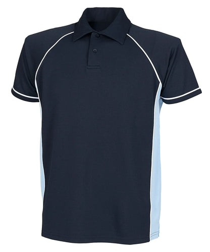 Finden &amp; Hales Finden Hales Piped performance polo LV370 - Navy Sky White - Customisable Polos
