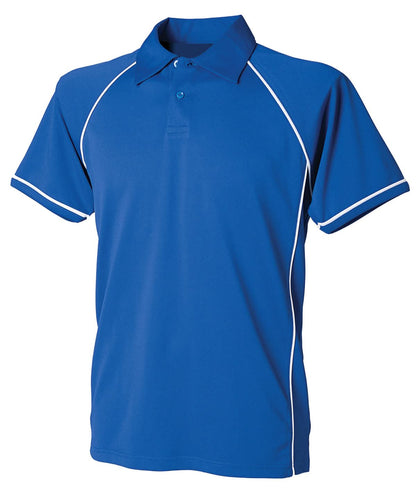 Finden &amp; Hales Finden Hales Piped performance polo LV370 - Royal White - Customisable Polos