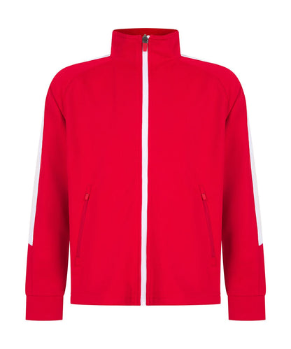 Finden &amp; Hales Finden Hales Kids knitted tracksuit top LV873 - Red White - Customisable Trackwear