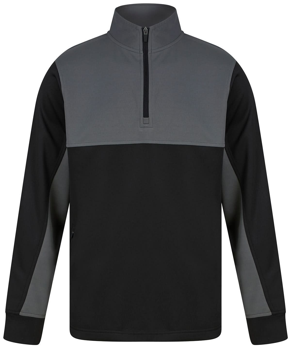 Finden &amp; Hales Finden Hales Tracksuit top LV874 - Black Gunmetal Grey - Customisable Trackwear