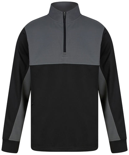 Finden &amp; Hales Finden Hales Tracksuit top LV874 - Black Gunmetal Grey - Customisable Trackwear