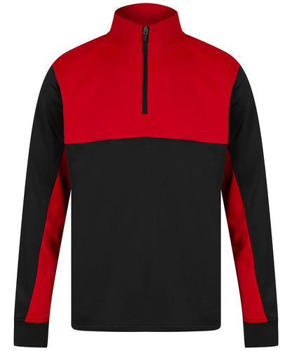 Finden &amp; Hales Finden Hales Tracksuit top LV874 - Black Red - Customisable Trackwear