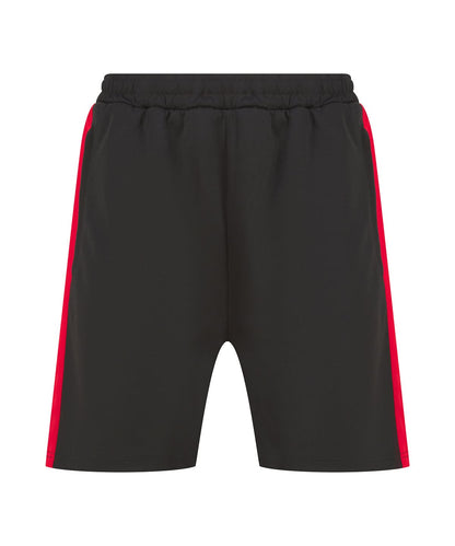 Finden &amp; Hales Finden Hales Knitted shorts with zip pockets LV886 - Black Red - Customisable Shorts