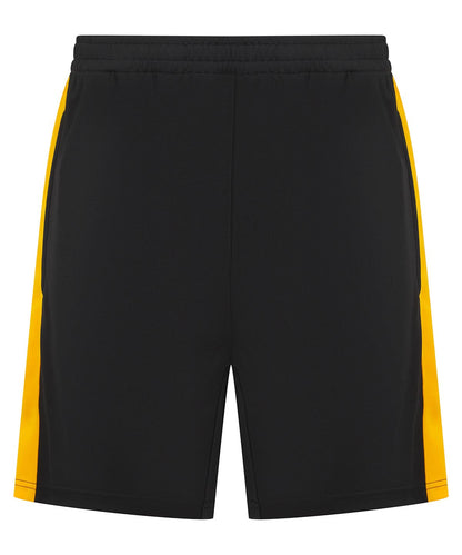Finden &amp; Hales Finden Hales Kids knitted shorts with zip pockets LV887 - Black Gold - Customisable Shorts