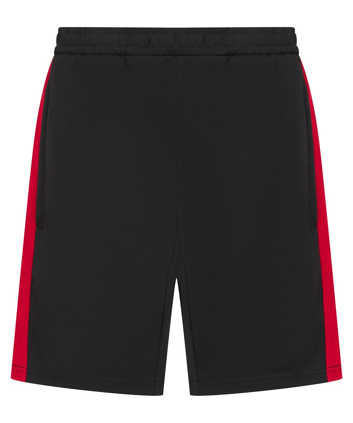 Finden &amp; Hales Finden Hales Kids knitted shorts with zip pockets LV887 - Black Red - Customisable Shorts