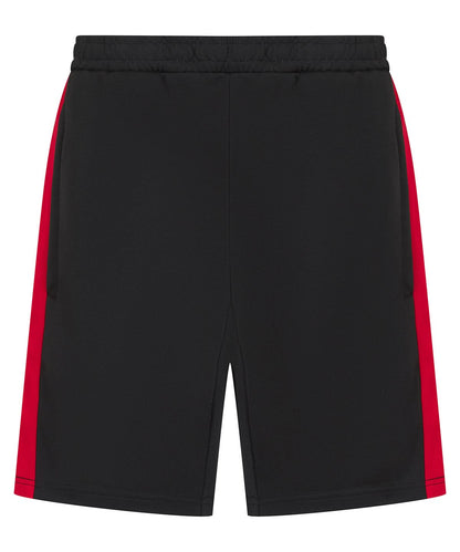 Finden &amp; Hales Finden Hales Kids knitted shorts with zip pockets LV887 - Black Red - Customisable Shorts