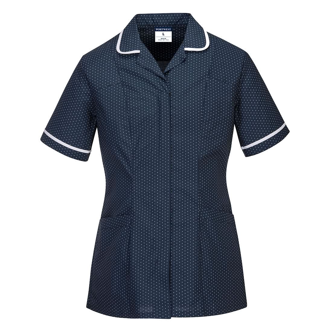 Portwest Stretch Classic Care Home Tunic LW19 - Navy - Customisable Tunic