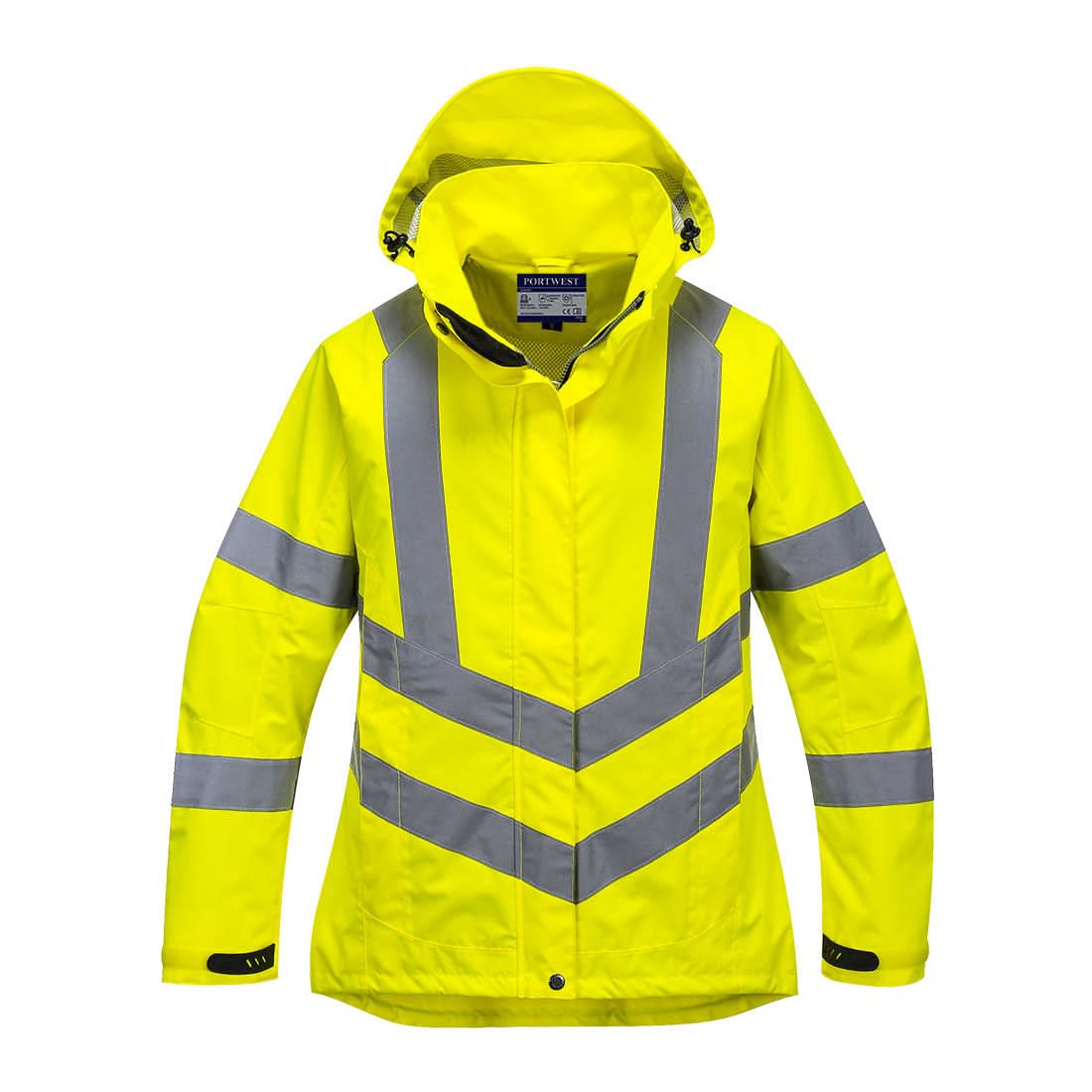 Portwest Hi Vis WomenS Breathable Rain Jacket LW70 - Yellow - Customisable Jackets