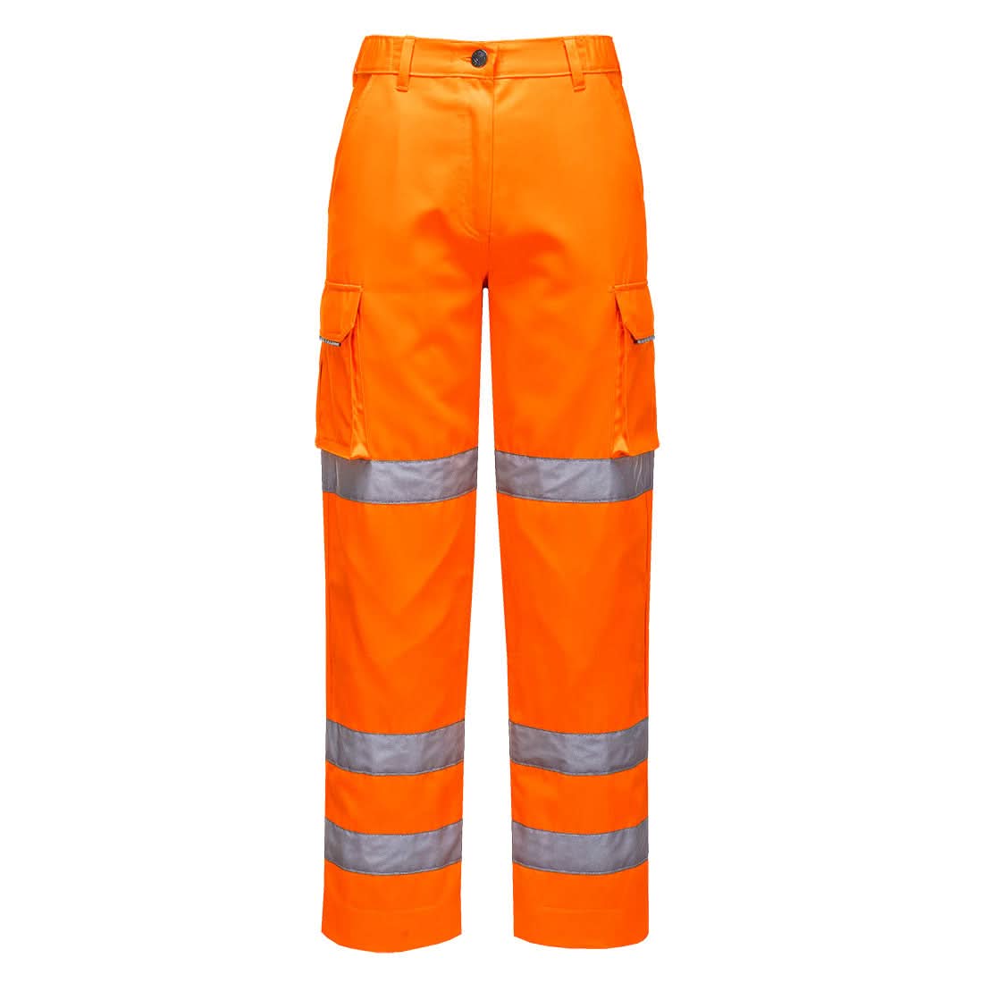 Portwest Hi Vis WomenS Three Band Work Trousers LW71 - Orange - Customisable Hi-Vis Trousers