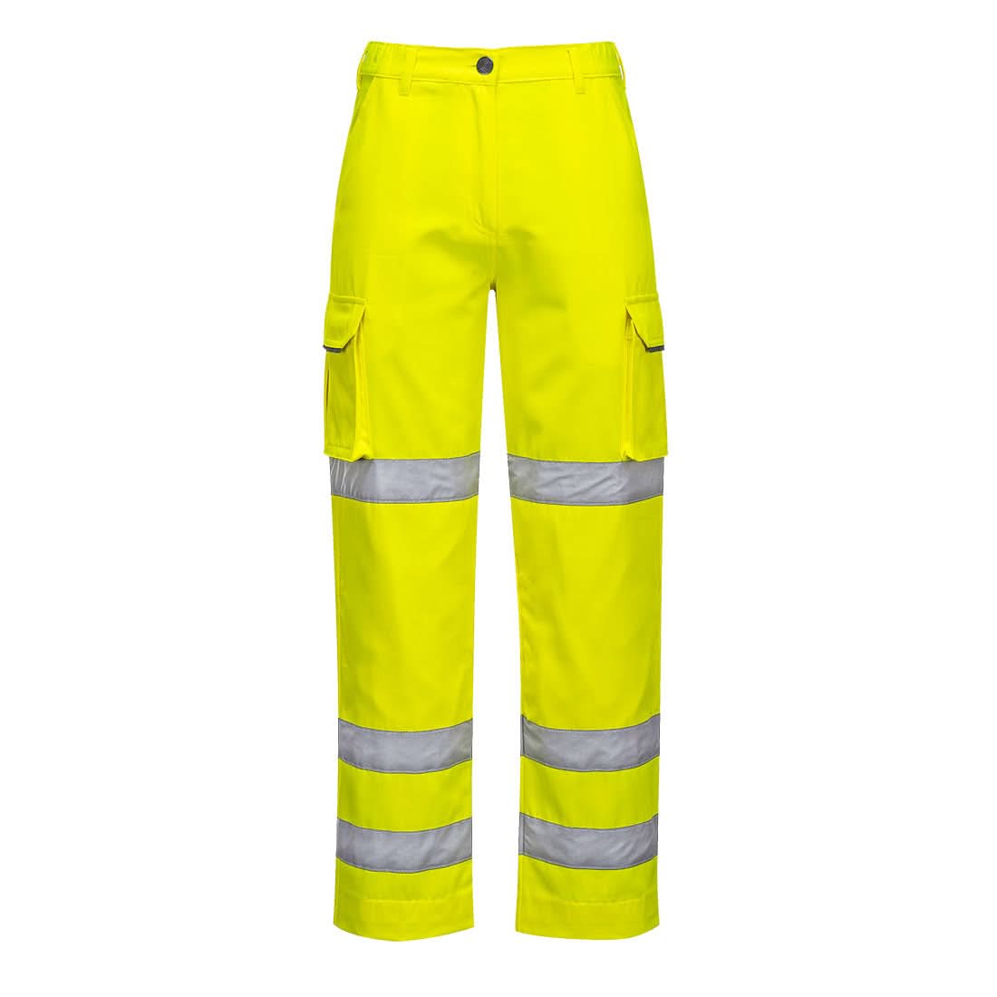 Portwest Hi Vis WomenS Three Band Work Trousers LW71 - Yellow - Customisable Hi-Vis Trousers