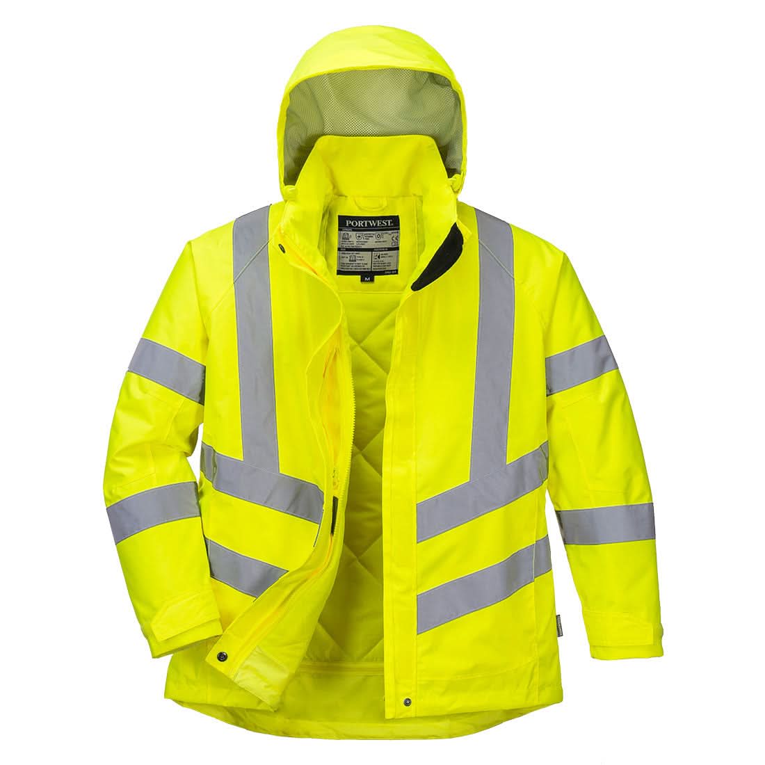 Portwest Hi Vis WomenS Winter Jacket LW74 - Yellow - Customisable Jacket