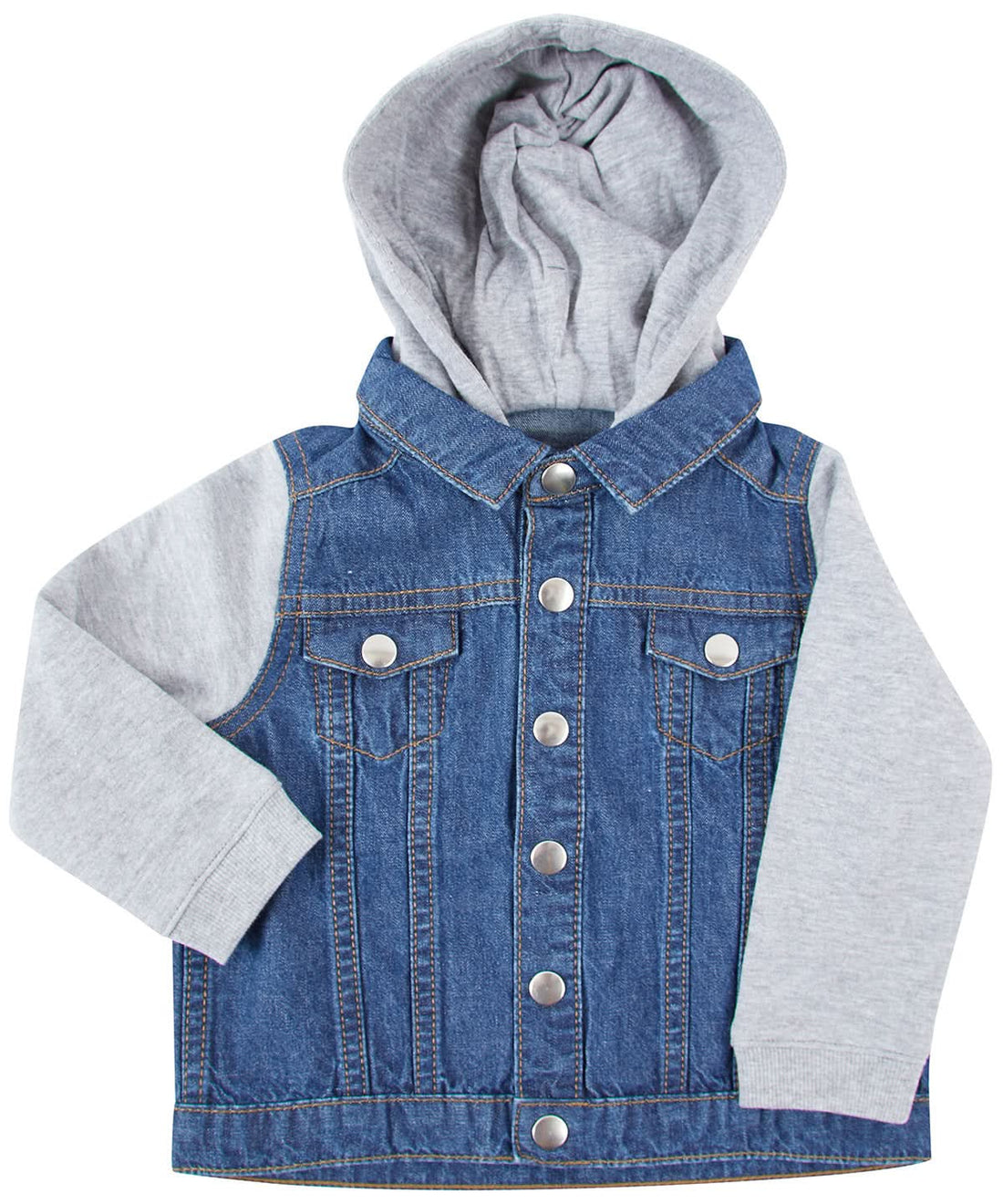 Larkwood Denim Jacket With Fleece Hood And Sleeves LW750 - Blue - Customisable Jackets