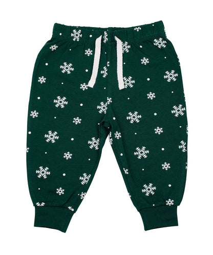 Larkwood Lounge Pants LW85T - Bottle White Snowflakes - Customisable Loungewear Bottoms