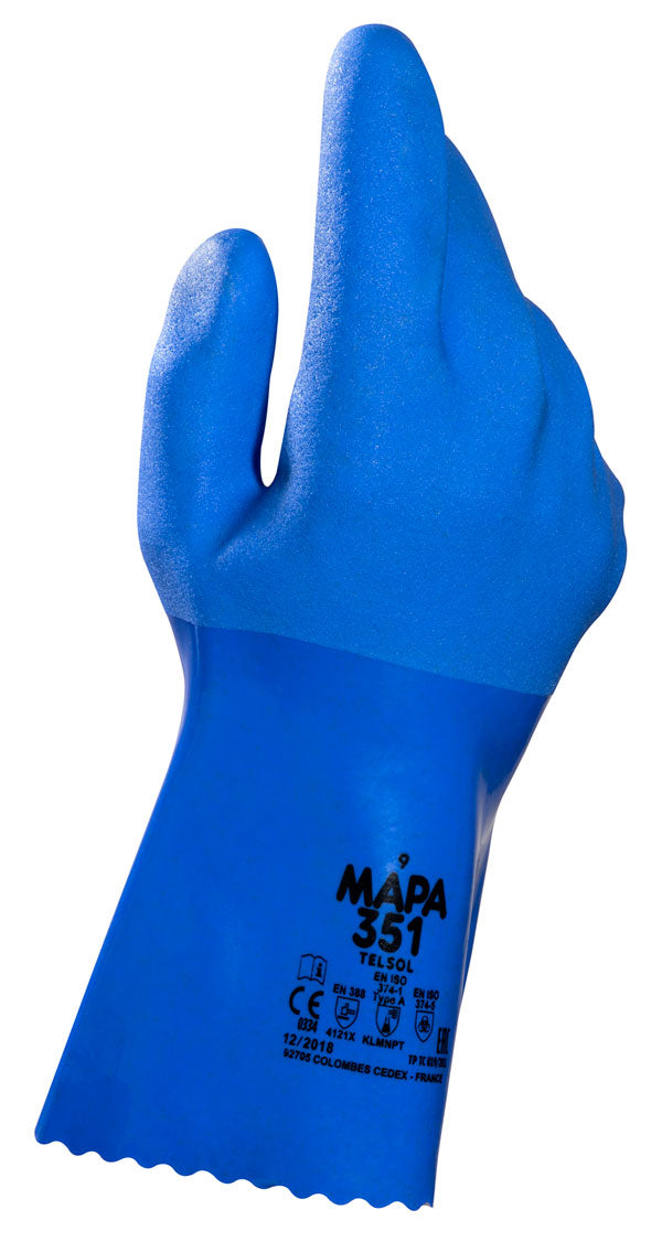 Mapa Mapa Telsol Glove - Blue - Customisable PVC