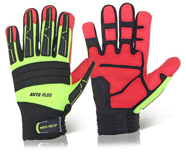 Mecdex Auto Plus Mechanics Gloves - SaturnYellow Black 2XL - Customisable Mechanics