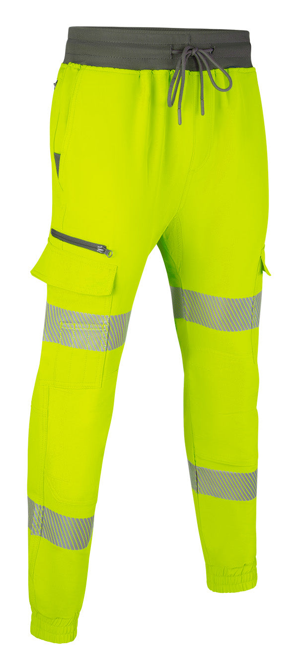 Beeswift Mens Hi Vis Work Joggers - Saturn Yellow - Customisable Trousers