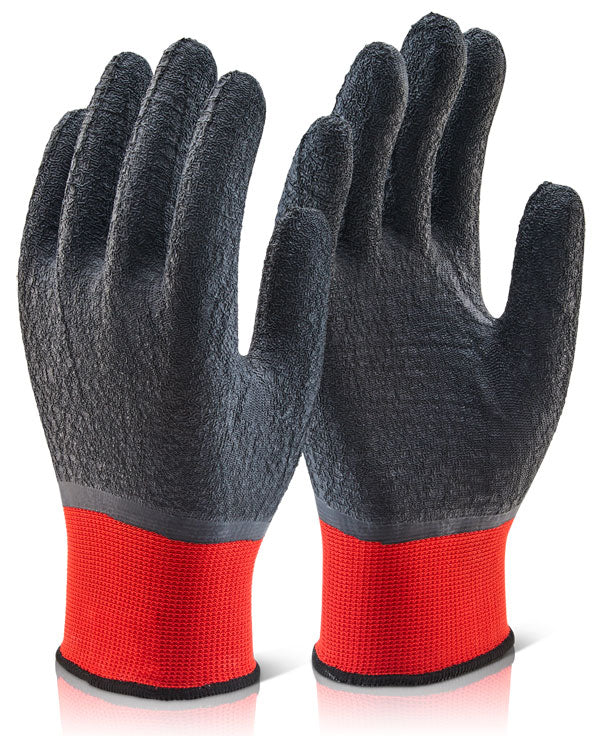 Beeswift Multi Purpose Fully Coated Poly Gloves - Black - Customisable Latex