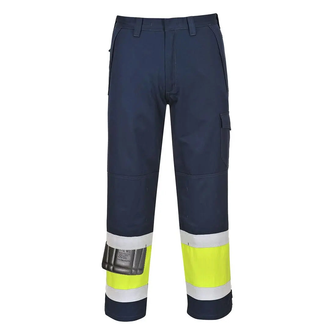 Modaflame Work Hi Vis Class 1 Multi Norm Fr Trousers Mv26 - Yellow Navy - Customisable Work Trousers