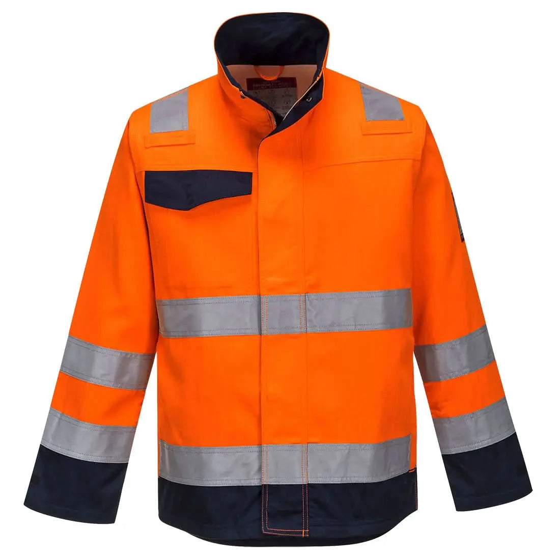 Modaflame Work Hvo Multi Norm Contrast Fr Jacket Mv35 - Orange Navy - Customisable Work Jackets