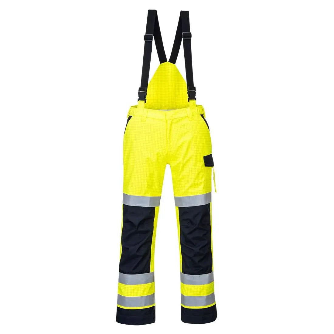 Modaflame Rain+ Hi Vis Multi Norm Contrast Fr Trousers Mv71 - Yellow Navy - Customisable Rain Trousers