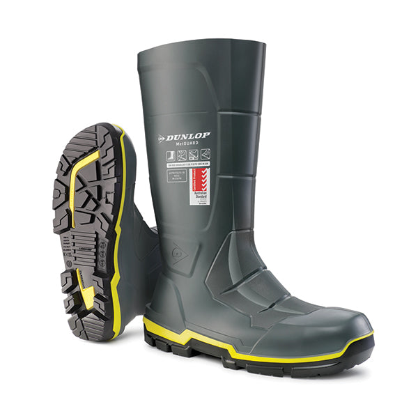 Dunlop Acifort Metguard Full Safety Wellingtons - Grey - Customisable Wellingtons