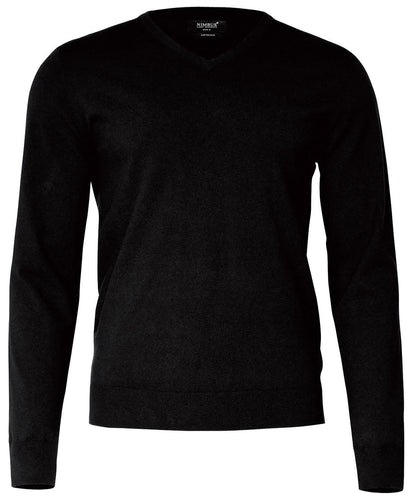 Nimbus Brighton elegant v neck knit N112M - Black - Customisable Knitted Jumpers