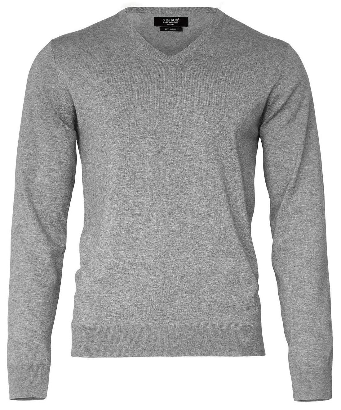 Nimbus Brighton elegant v neck knit N112M - Grey - Customisable Knitted Jumpers